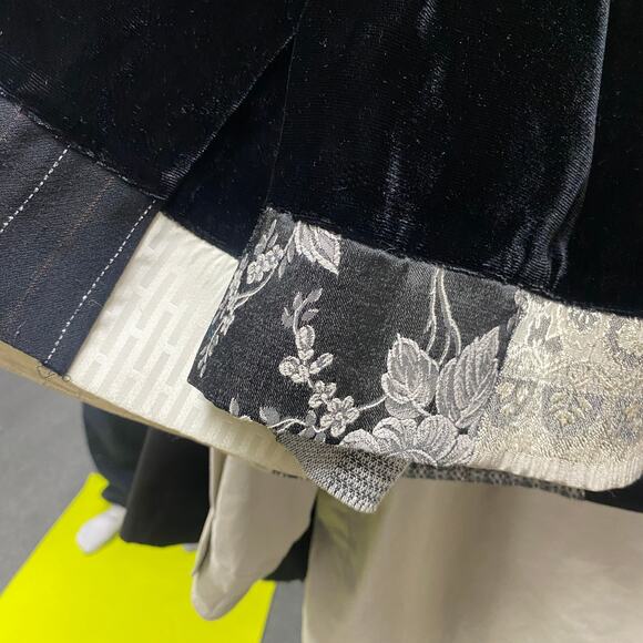 Vintage Alexa Rae Womens Velvet Tulle Belt Patchwork Hem Sleeveless Dress - Picture 10 of 10